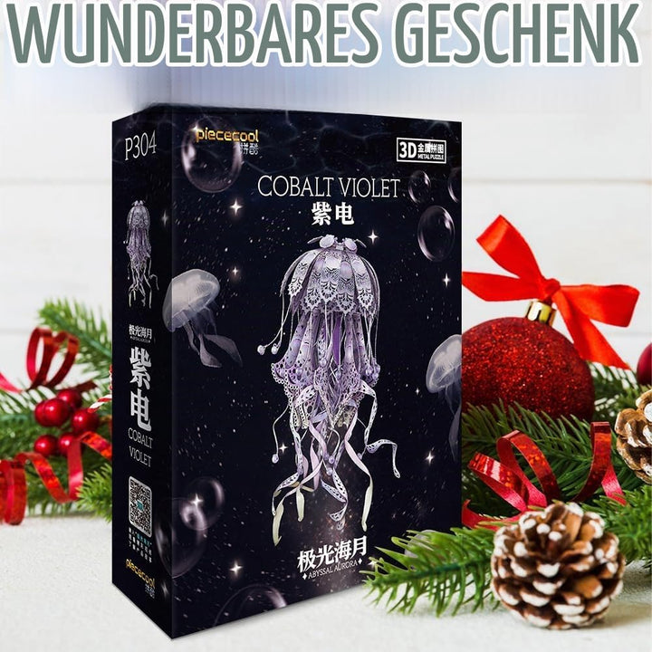 Piececool 3D Puzzle Metall Quallen, 3D Metall Puzzle Meeresbiologisches Modell für 340 Edelstahl, Ga