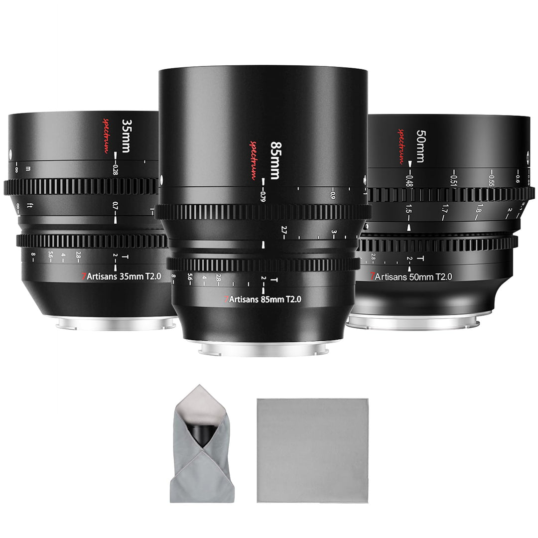 7artisans 35mm/50mm/85mm T2.0 Large Aperture Cine Lens Compatible for Nikon Z-Mount