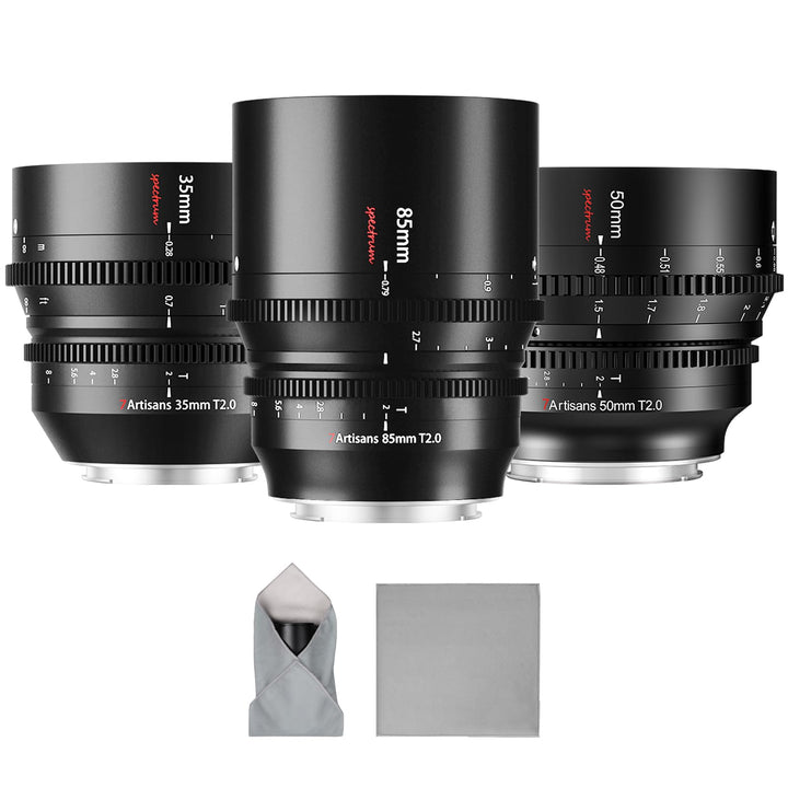 7artisans 35mm/50mm/85mm T2.0 Large Aperture Cine Lens Compatible for Nikon Z-Mount