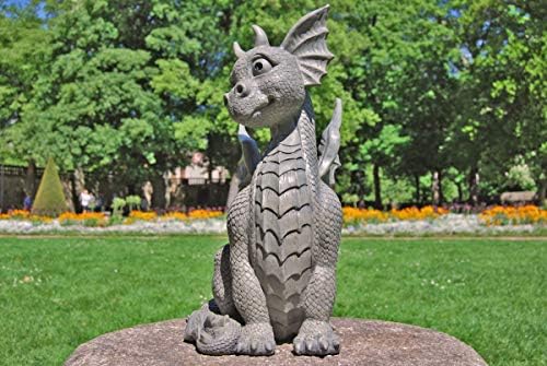 MC Gartenfigur Gartendrache - Modell sitzend XL - Fantasy Figur Deko Drache Garten