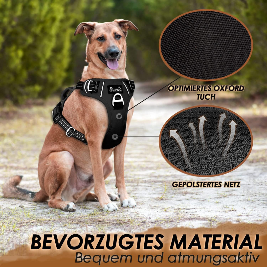 Eyein Hundegeschirr für Mittelgrosser Hunde, verstellbares atmungsaktives reflektierend, gepolstert