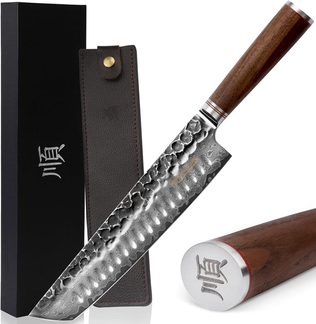 YOUSUNLONG Tanto Kochmesser 10 Zoll Rasiermesser Scharfer Damaskus Hochkohlenstoff Deutscher Stahl -