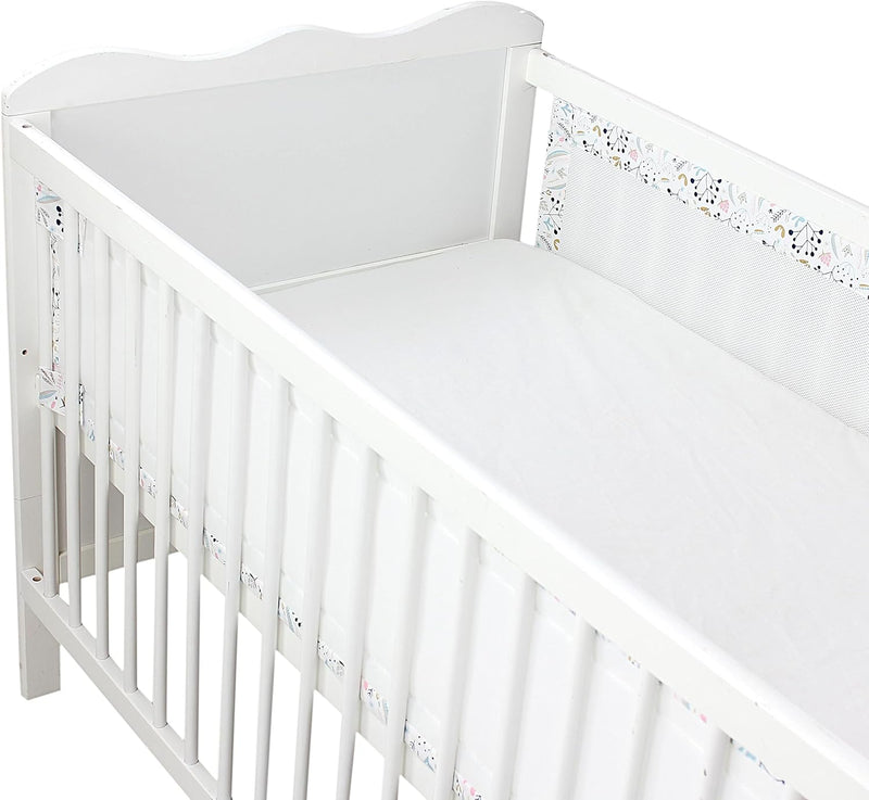 TupTam Gitterstäbe Schutz Netz Babybett Nestchen 3D Mesh 2 Pack, Farbe: Vogelbeere, Grösse: ca. 128