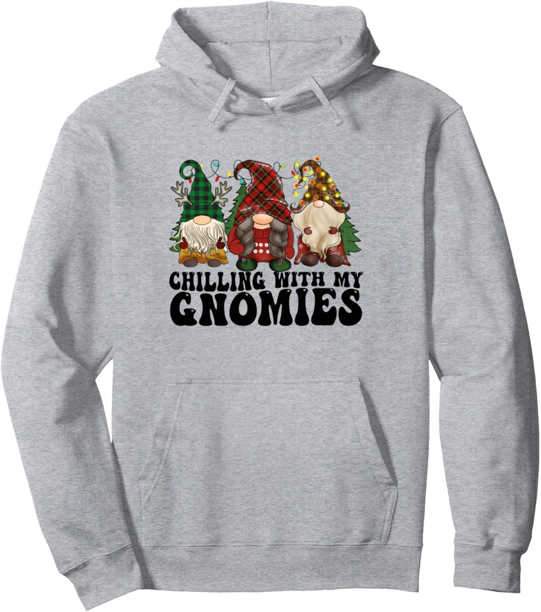 Chillin With My Gnomies Weihnachts-Zwerge, Weihnachts-Lichter Pullover Hoodie