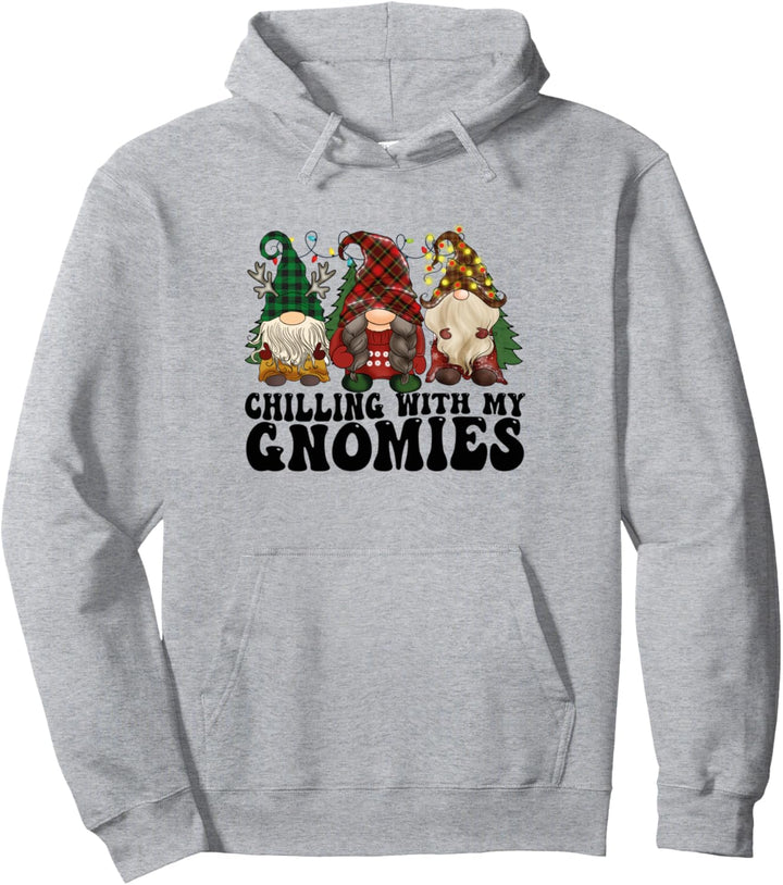 Chillin With My Gnomies Weihnachts-Zwerge, Weihnachts-Lichter Pullover Hoodie