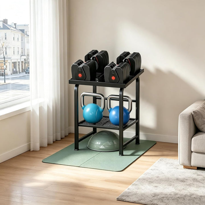 Dumbbell Rack Only, Heavy Duty Weight Stand for 500LBS Load Capacity, Adjustable Weight &amp; Kettlebell