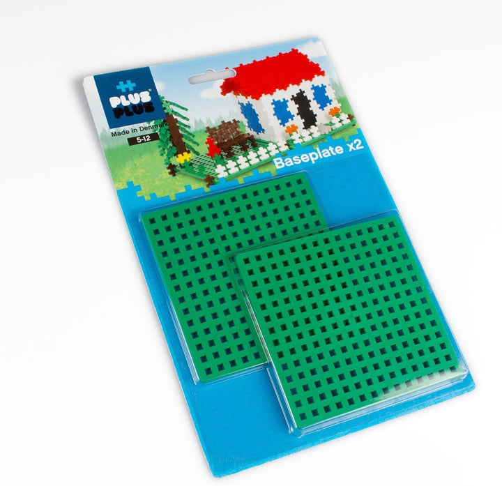 Plus-Plus 52129 Mini 600 Bausteine, Basic & 4022 - "Baseplate 12x12 cm, Duo Pack, 2 pcs, gre Baukast