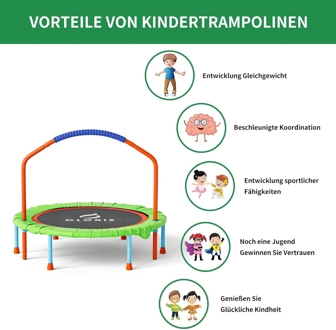 CLORIS 101,6 cm faltbares Fitness-Trampolin – maximale Belastung 220bl, Rebounder mit verstellbarem