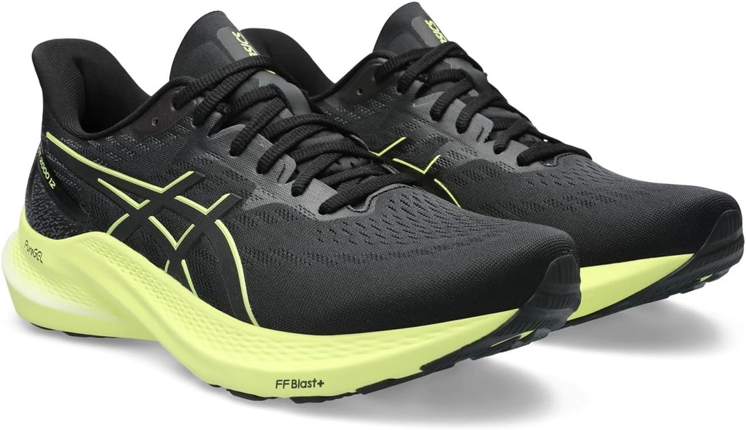 ASICS Herren Gt-2000 12 Sneaker, 40.5 EU Black Glow Yellow