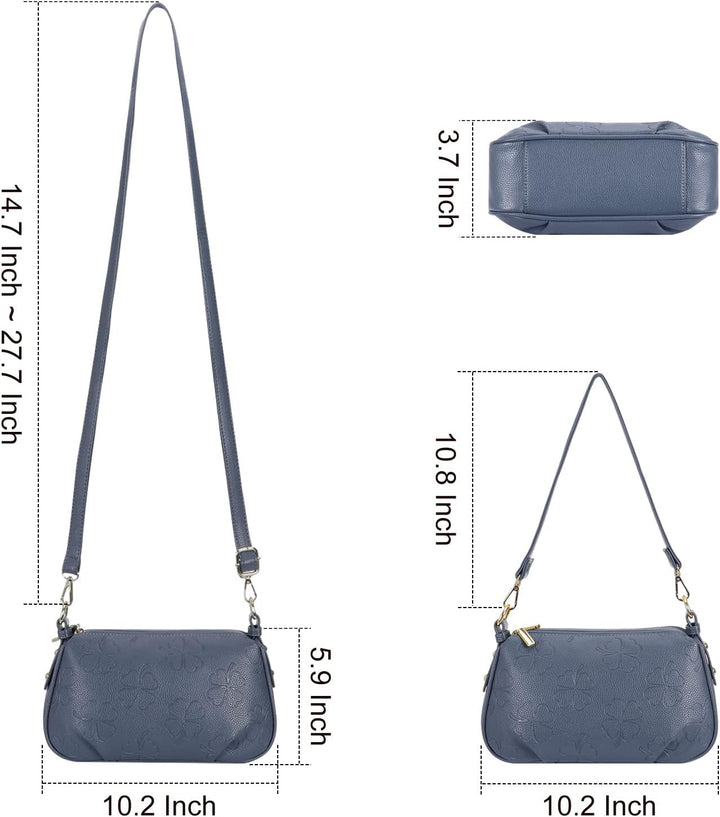 HAWEE Damen Handy Umhängetasche Leder Klein Crossbody Schultertasche mit Verstellbar Abnehmbar Schul