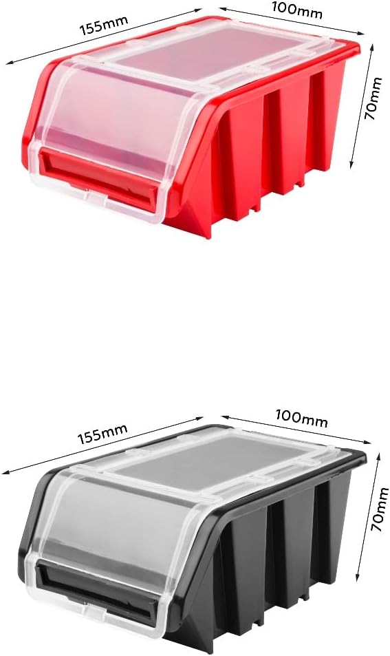 SimpleThing Lagersystem Werkstattregal | 78 x 78 cm | 42 stck. Box | Wandregal mit Stapelboxen - Wan
