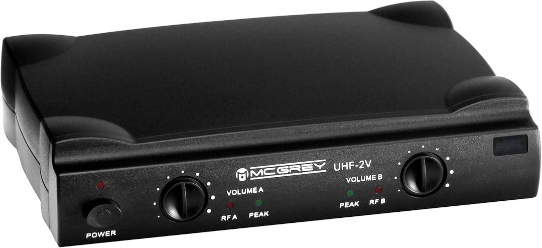 McGrey UHF-2V Dual Vocal Funkmikrofon Set mit 2X Handmikrofon 50m | 2-Kanal UHF-Funkmikrofon-Set mit