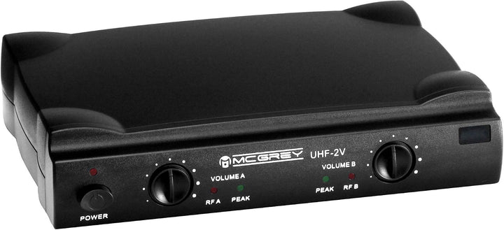 McGrey UHF-2V Dual Vocal Funkmikrofon Set mit 2X Handmikrofon 50m | 2-Kanal UHF-Funkmikrofon-Set mit
