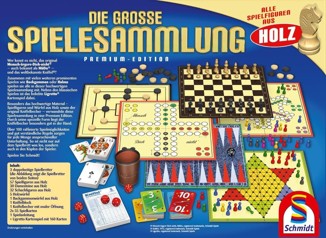 Schmidt Spiele 49125 Die Grosse Spielesammlung, alle Spielfiguren aus Holz Single