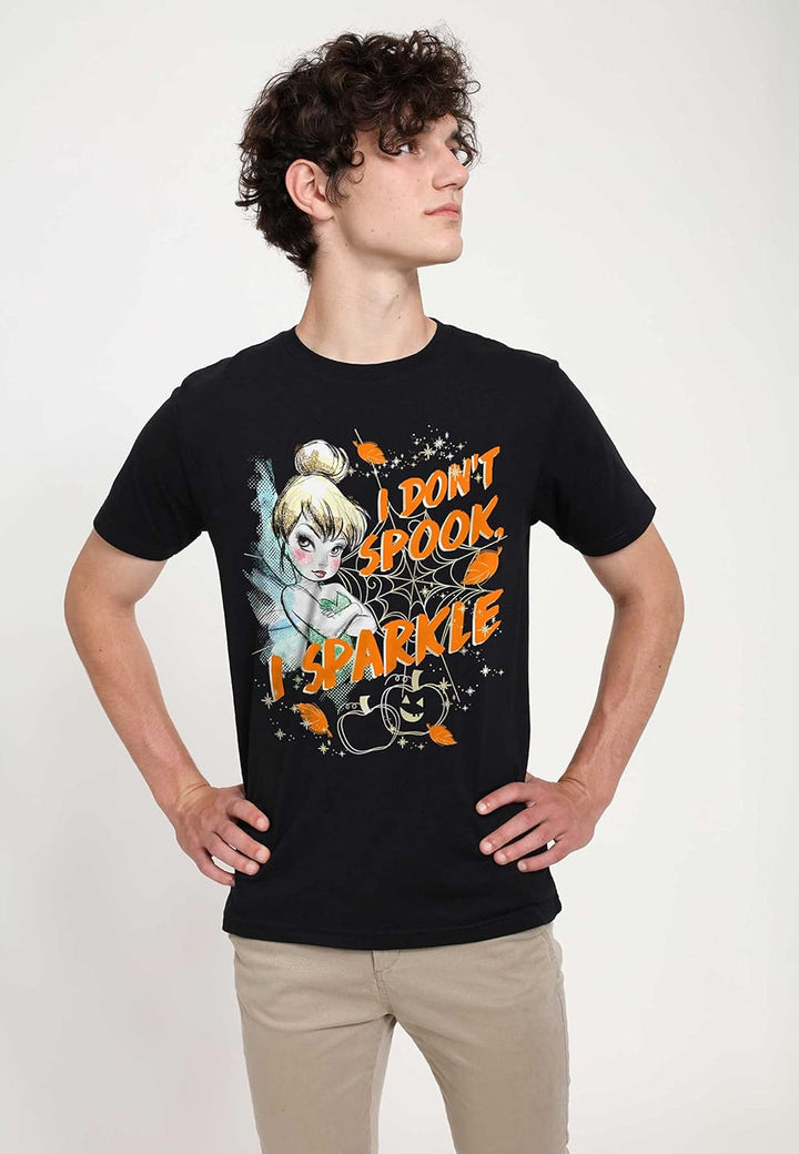 Disney Unisex Peter Pan Sparkle Not Spook Organic Short Sleeve T-shirt XL Schwarz, XL Schwarz