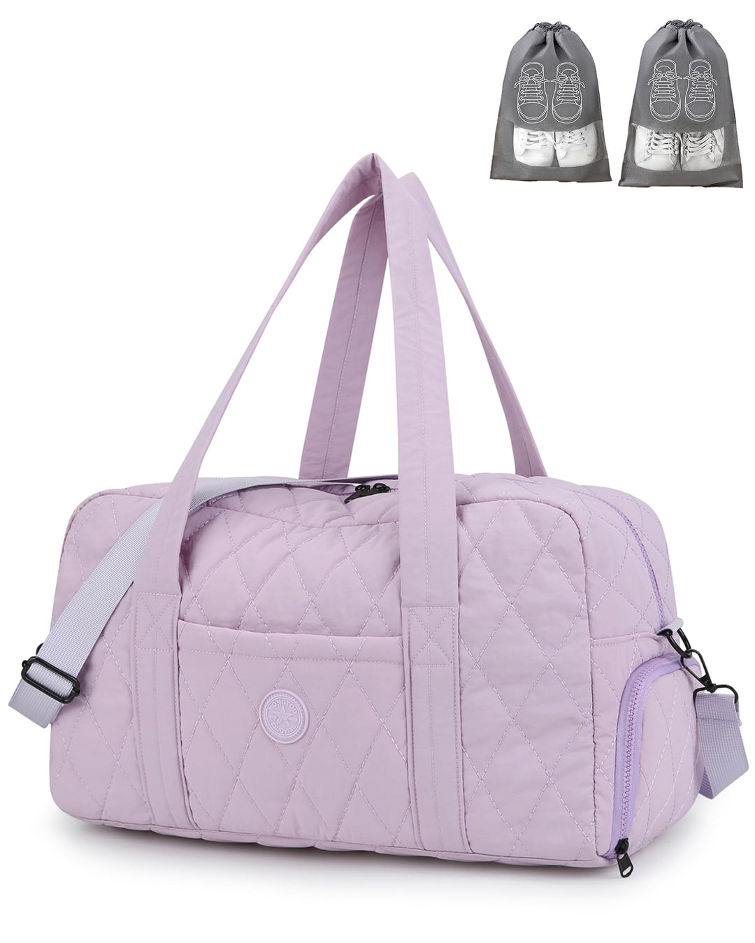 Micmores Sporttasche Damen Leicht, 23L Gesteppte Gym Bag mit Schuhfach &amp; Nassfach, Travel Weekender