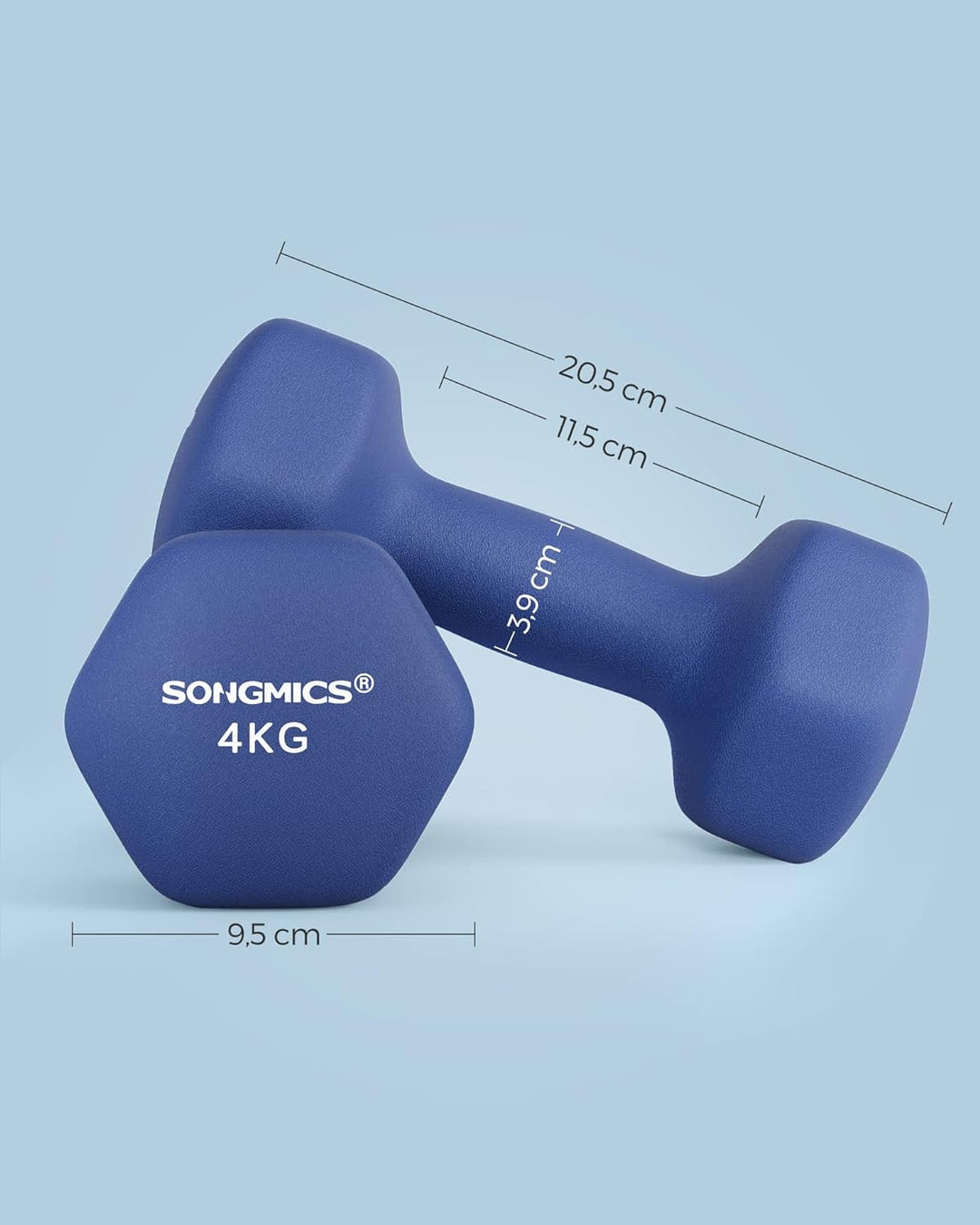 SONGMICS Hanteln, 2er Set,Hantelset, Kurzhanteln, Hexagon, Neopren-Beschichtung, Krafttraining, Work