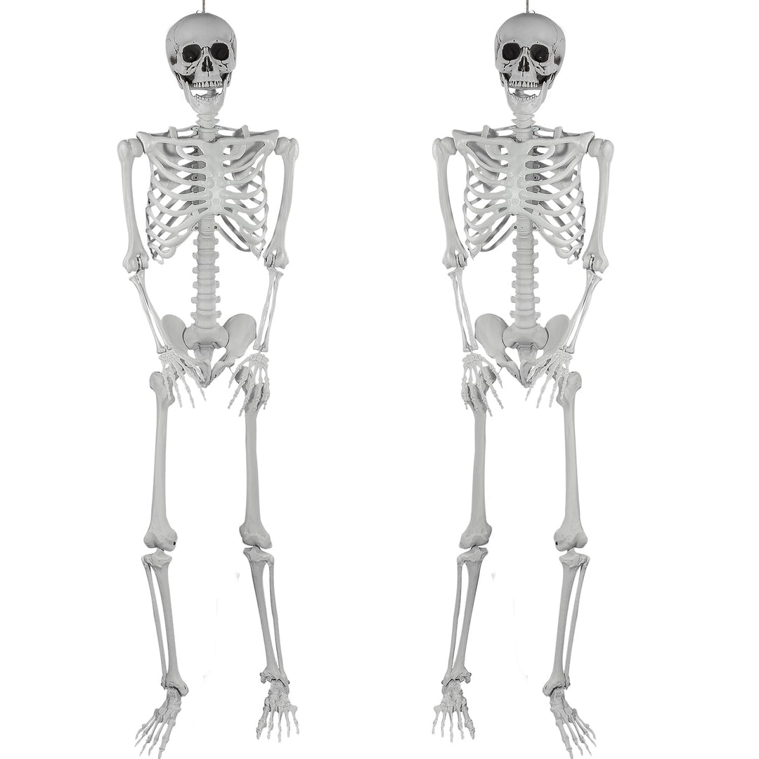 2 Stück Halloween Kunststoff Skelette Realistische Lebensgrösse menschliche Skelette mit beweglichen