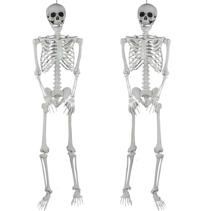 2 Stück Halloween Kunststoff Skelette Realistische Lebensgrösse menschliche Skelette mit beweglichen