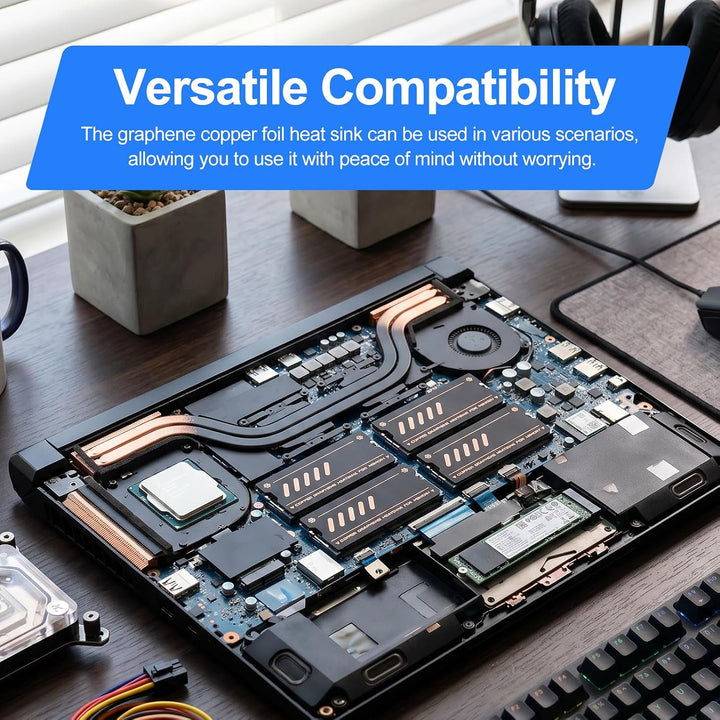 Garsent Laptop-Speicher-Kühlkörper, 4 Stück Kupfer-Graphen-RAM-Kühler-Kühlkörper für DDR4 DDR5, Ultr