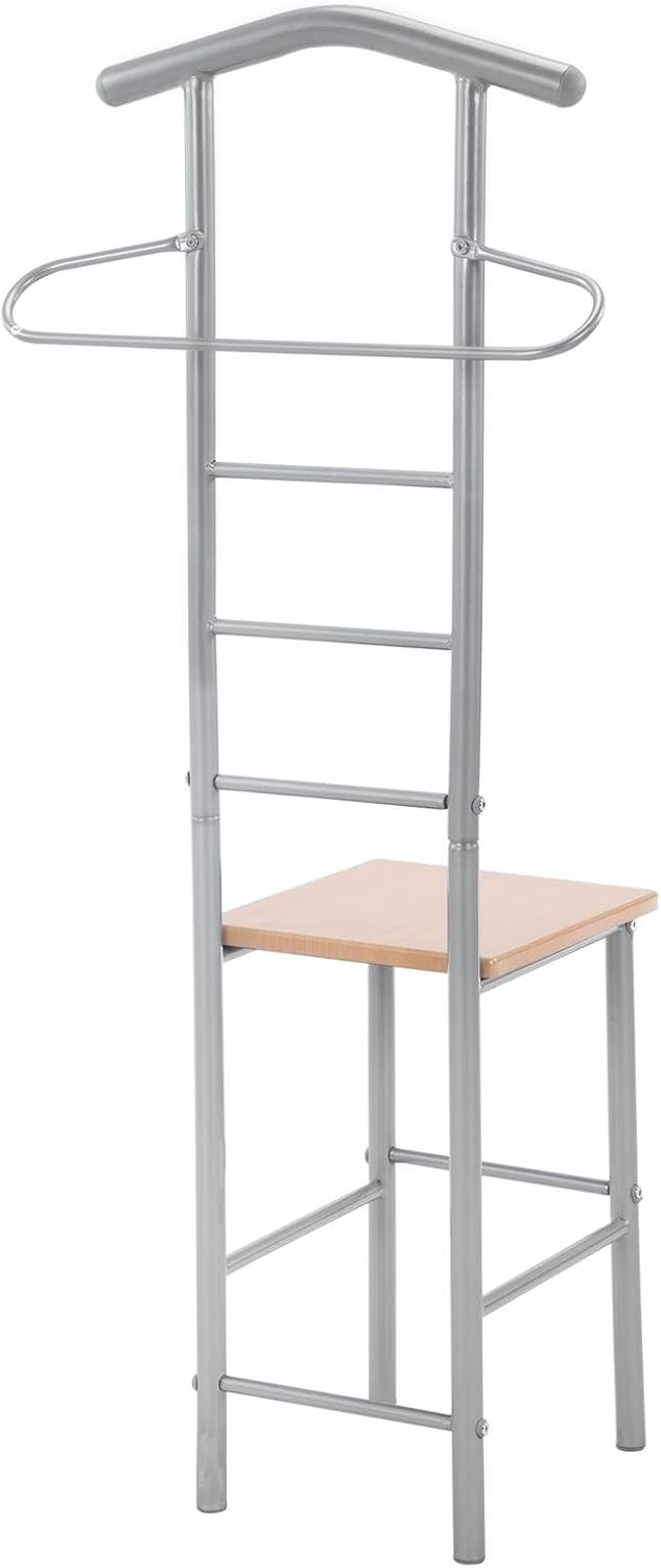 CARO-Möbel Herrendiener 2er-Set JIVO Kleiderständer Garderobenständer, Metall und MDF in buchefarben