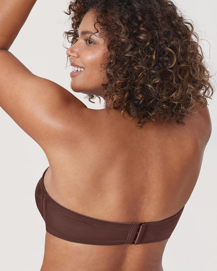 DELIMIRA Damen Trägerloser BH - Bügel,weichen Cups,abnehmbare Trägern 75B Taupe, 75B Taupe