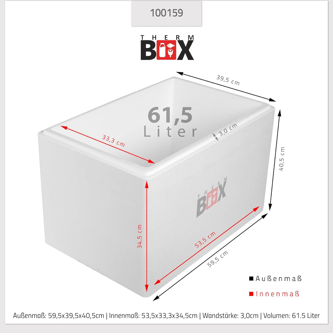 THERM BOX Styroporbox 37L bis 83L Verschiedene Grössen Isolierbox Thermobox Kühlbox Warmhaltebox Wie