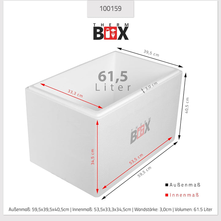 THERM BOX Styroporbox 37L bis 83L Verschiedene Grössen Isolierbox Thermobox Kühlbox Warmhaltebox Wie