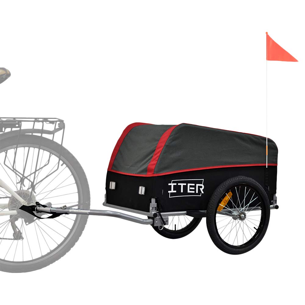 Papilioshop Iter Fahrradanhänger für Transport, Materialien Rot, Rot