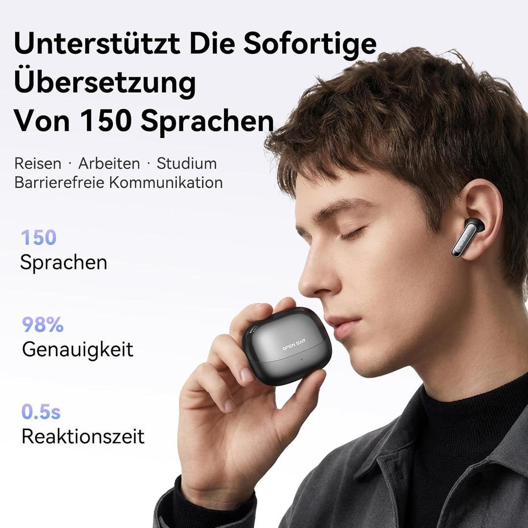 Ki Übersetzer Kopfhörer, 3-in-1 Übersetzungskopfhörer mit echtzeit übersetzung, 150 Sprachen Kopfhör