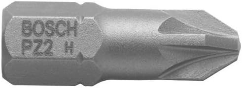 Bosch Professional Bit Extra-Hart für Pozidriv-Kreuzschlitzschrauben (PZ2, Länge: 25 mm, 100 Stück)