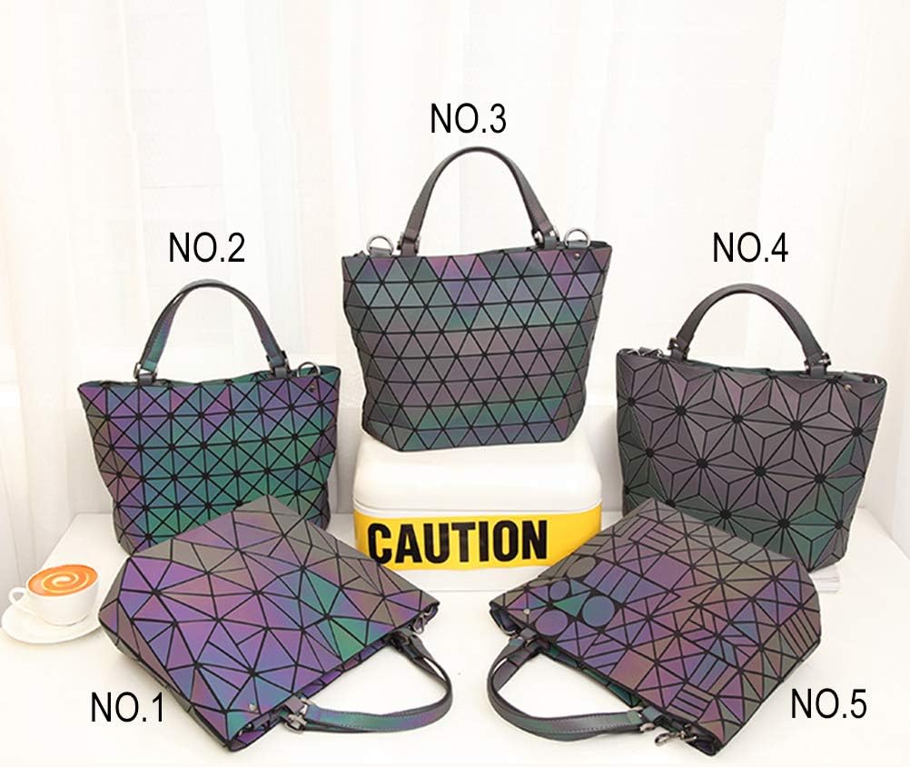 FZChenrry Geometrische Tasche Reflektierende Handtasche Damen Holographic Schultertasche Reflektiere