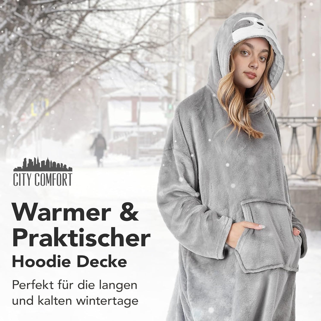 CityComfort Oversized Hoodie, Riesig Deckenpullover zum Faulenzen, Extra Bequem Hoodie Decke mit Ärm