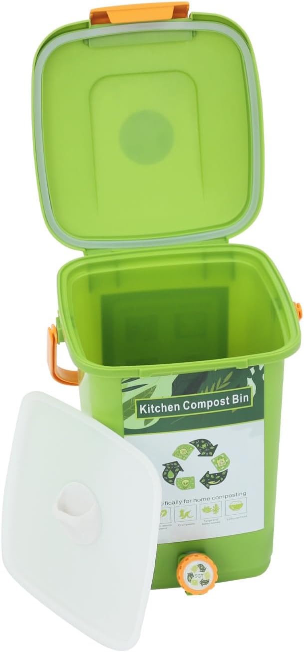 Biomülleimer Küche 10L | Komposteimer mit Deckel &amp; Sieb, Geruchsdicht | Küchenkompostbehälter für Zu