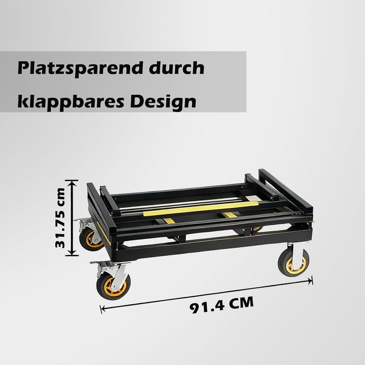 Plattenwagen mit 1000 kg Tragkraft, gummierte Lenkrollen – praktische Materialtransport-Lösung zum T