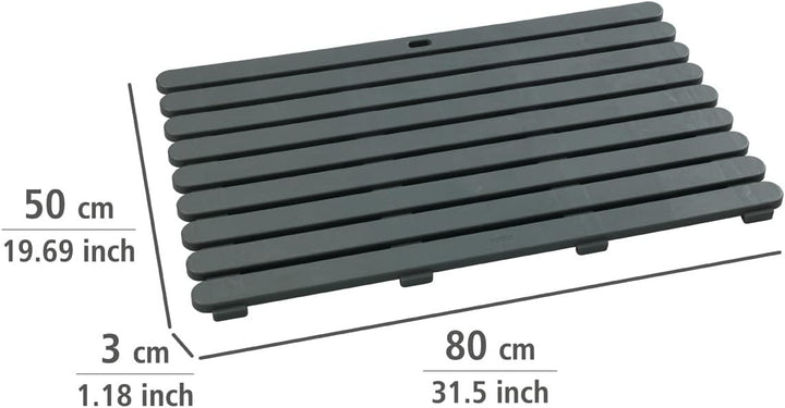 WENKO Badematte Mod. Indoor & Outdoor Grau, 50 x 80 cm mit rutschhemmender Struktur Grau, Grau