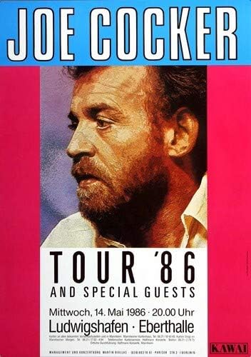 Joe Cocker - Civilized, Mannheim 1986 » Konzertplakat/Premium Poster | Live Konzert Veranstaltung |