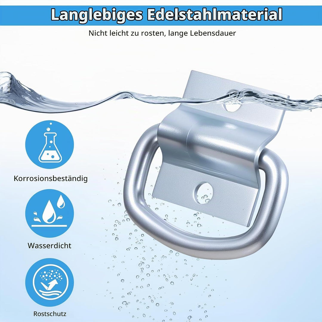 8 Schwerlast Zurrösen für Anhänger, Ladungssicherung Verzurrösen Anhänger Befestigungsösen für Boot