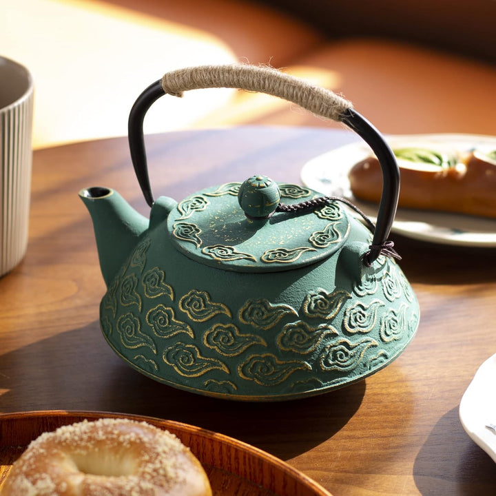 Gusseisen-Teekanne, japanische Teekanne mit Infuser für losen Tee, 800ml Teekessel für Herdplatten g