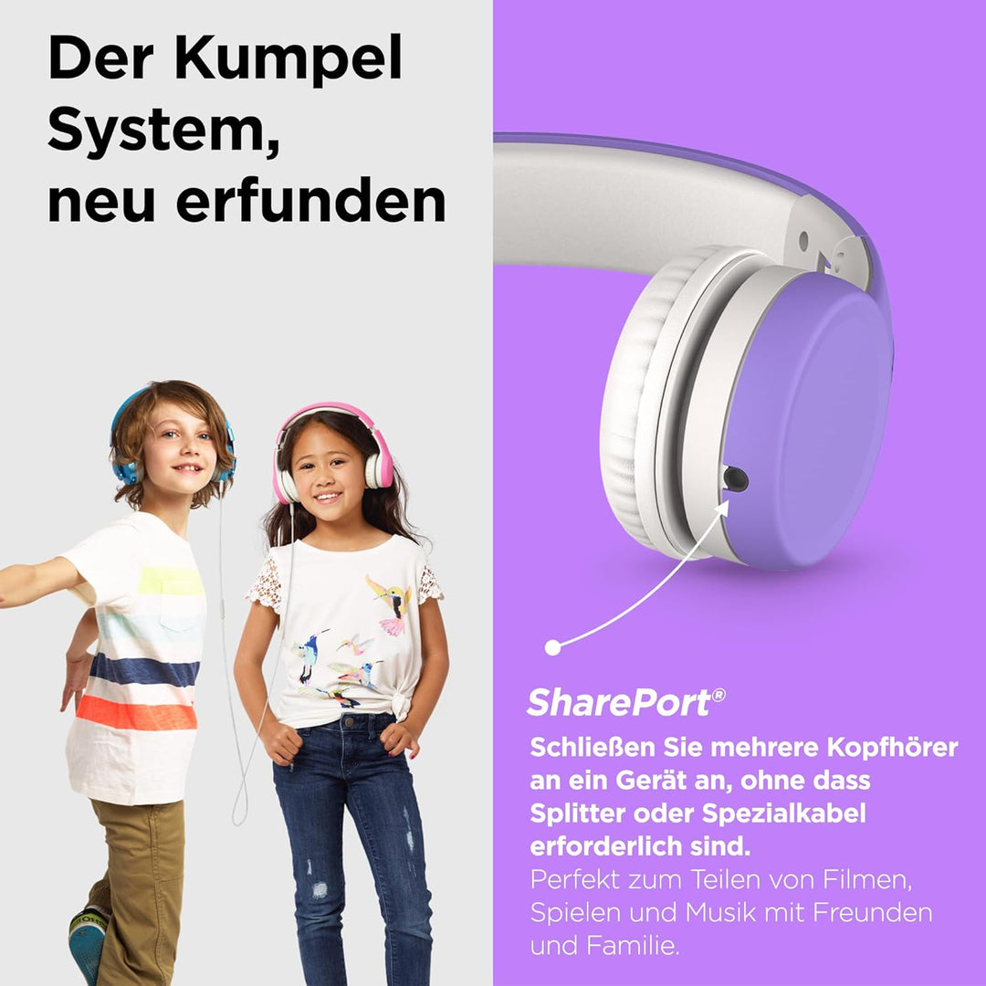 LilGadgets Connect+ Kinderkopfhörer mit Kabel, mit Mikrofon, Lautstärkebegrenzung für sicheres Hören