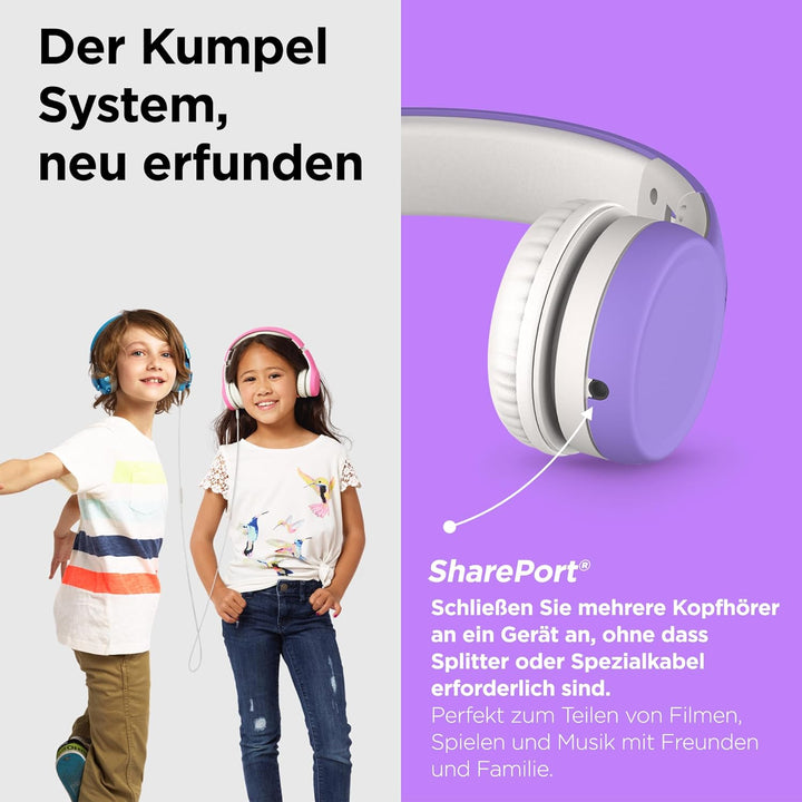LilGadgets Connect+ Kinderkopfhörer mit Kabel, mit Mikrofon, Lautstärkebegrenzung für sicheres Hören