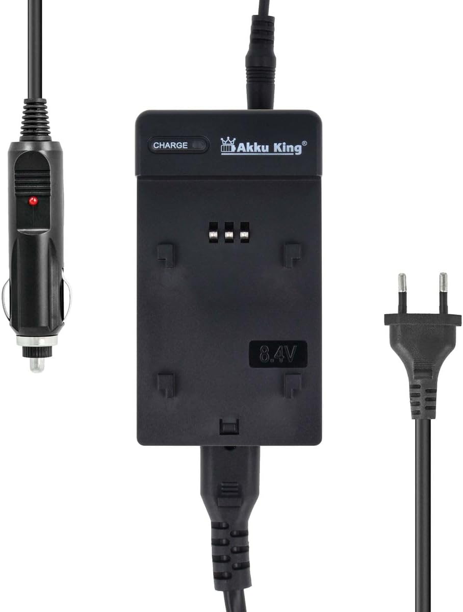 2in1 KFZ + Netz Ladegerät kompatibel mit Panasonic Akku VW-VBD29, VW-VBD58, VW-VBD78 Reise-Ladegerät