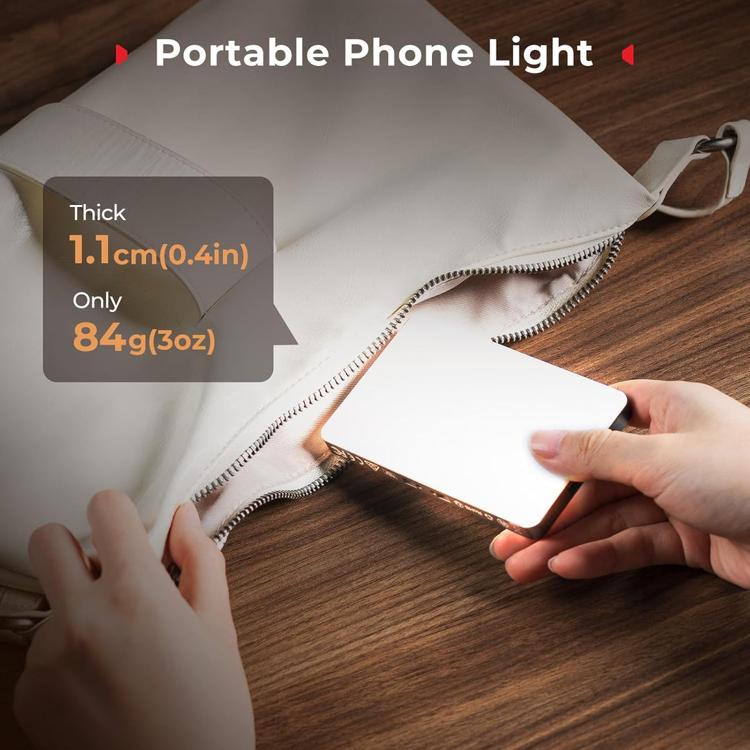 SMALLRIG M3 Magnetisches Selfie-Telefon-LED-Videolicht mit Clip, 120 LEDs 2000mAh Wiederaufladbar, 2