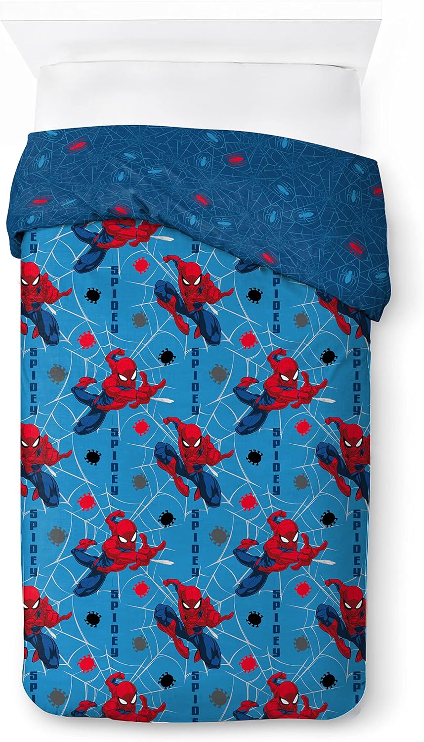 Jay Franco Marvel Spiderman Spidey Faces 100% Baumwolle Kinderbettwäsche-Set 135x200 cm Einzelbettgr