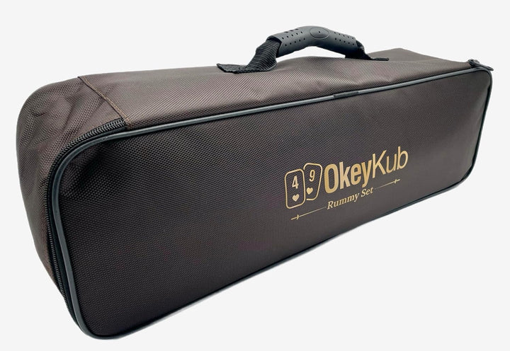 Generisch OkeyKub-Premium Rummy, Rommé, Okey Set aus zweifarbigem Holz mit Stabiler Tragetasche