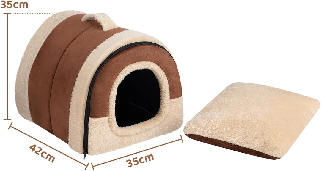 Hollypet Katzenbett Kleines Hundebett, 2-in-1 Faltbare Haustierbett für Katzen &amp; Kleine Hunde, Warme