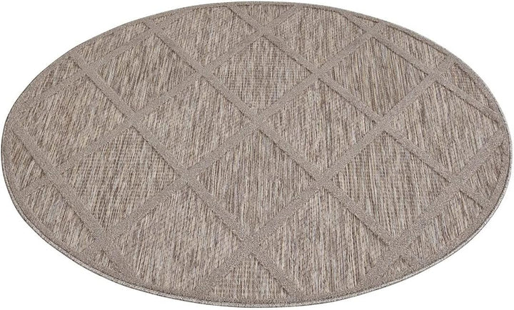 carpet city In-& Outdoor Teppich - Rund 120 cm - für Innen-& Aussenbereich - Wetterfest Balkon-Teppi