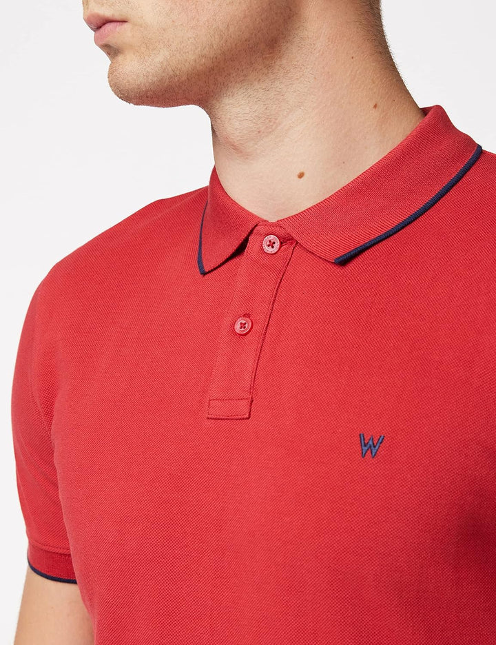 Wrangler Herren Polo Shirt Navy Shirt (1er Pack) M Rot (Red X47), M Rot (Red X47)