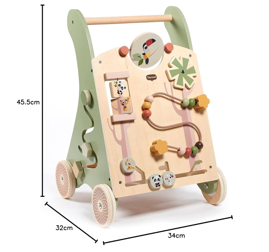 Tiny Love Holz Baby Lauflernwagen, 2-in-1 Activity Baby Lauflernhilfe, 12 interaktive Aktivitäten, m