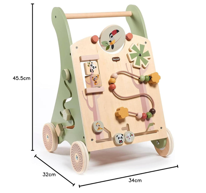 Tiny Love Holz Baby Lauflernwagen, 2-in-1 Activity Baby Lauflernhilfe, 12 interaktive Aktivitäten, m